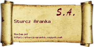 Sturcz Aranka névjegykártya